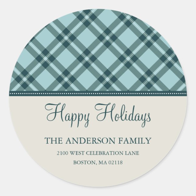 HOLIDAY PLAID | HOLIDAY ADDRESS LABEL (Front)
