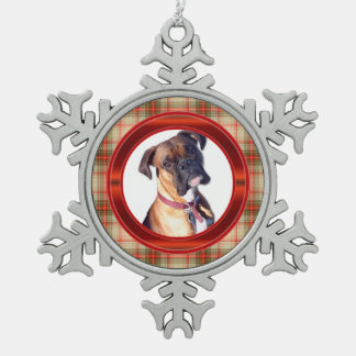 Holiday Plaid Photo Snowflake Ornament