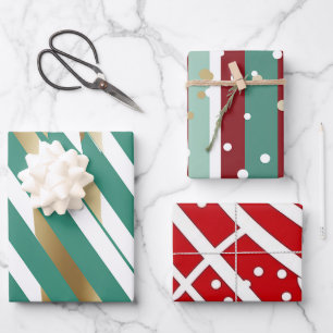Holiday plaid red and green wrapping paper sheet