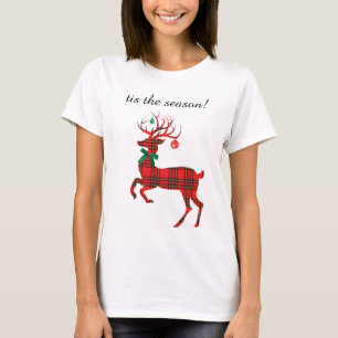 Holiday Plaid Reindeer, tis the season! T-Shirt
