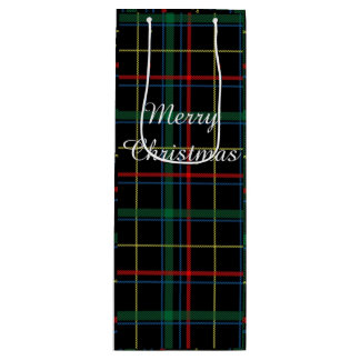 Holiday Plaid Wine Gift Bag