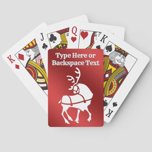 Holiday Playing Cards Personalised Reindeer Cards (Back)