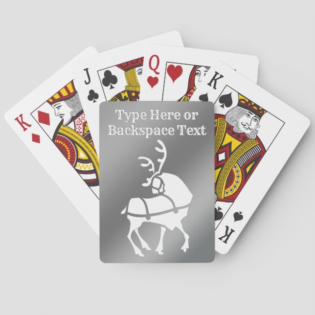 Holiday Playing Cards Personalised Reindeer Cards (Back)