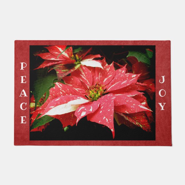 Holiday Poinsettia Doormat (Front)