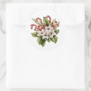 Holiday Poinsettia Stickers