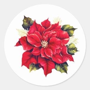 Holiday Poinsettia Stickers
