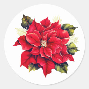 Holiday Poinsettia Stickers