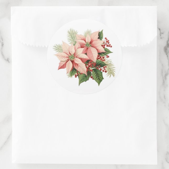 Holiday Poinsettia Stickers (Bag)
