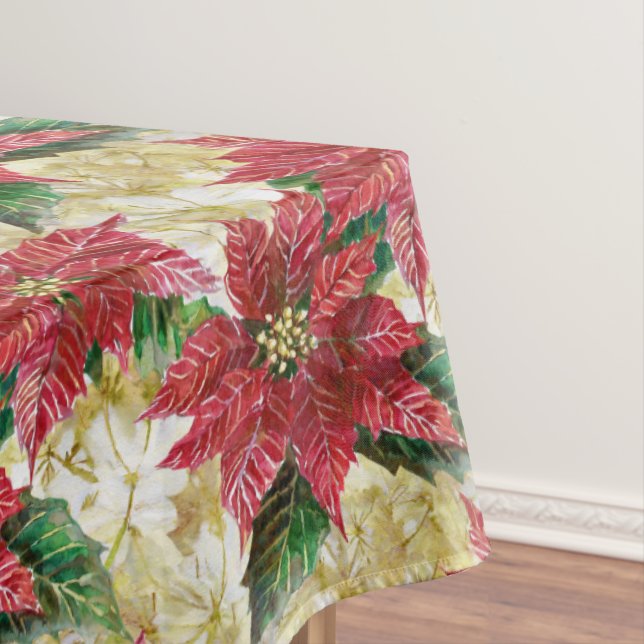 Holiday Poinsettia Tablecloth (In Situ)