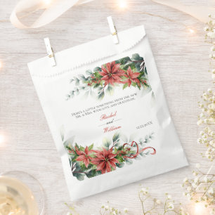 Holiday Poinsettia Wedding Favour Bags