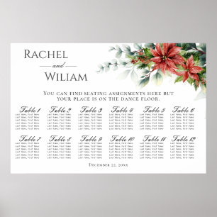 Holiday Poinsettia Wedding Seating Chart