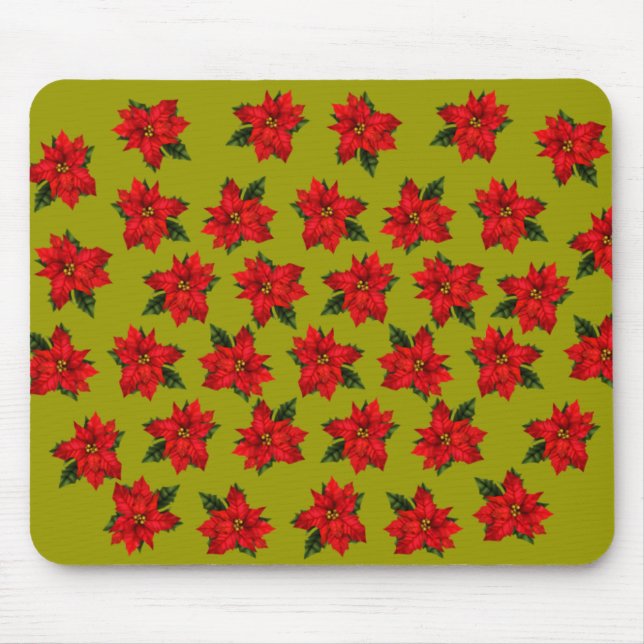 Holiday Poinsettias Mouse Mat (Front)