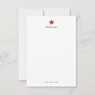 Holiday Pointsettia Thank You Note Card