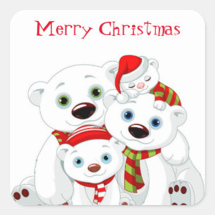 Holiday Polar Bears Stickers