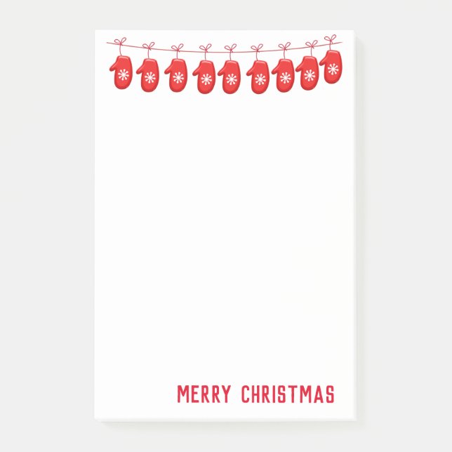 Holiday Post-it-Notes-Mittens Post-it Notes (Front)