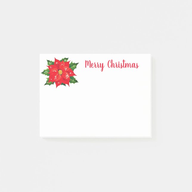 Holiday Post-it-Notes-Poinsettia Post-it Notes (Front)