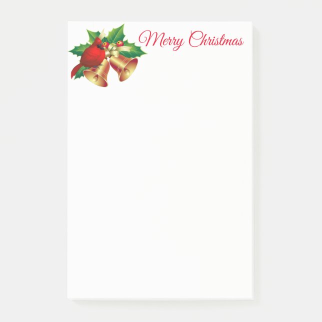 Holiday Post it Notes-Red Cardinal Post-it Notes (Front)