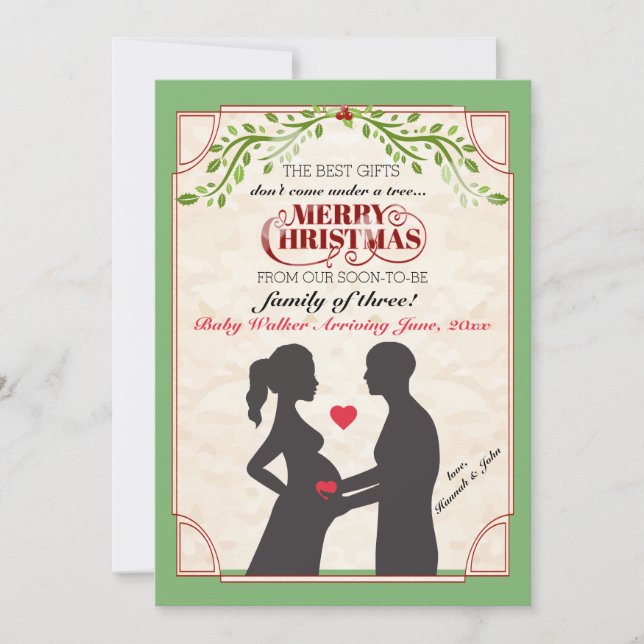 Holiday Pregnancy Announcement (Bald Man) (Front)