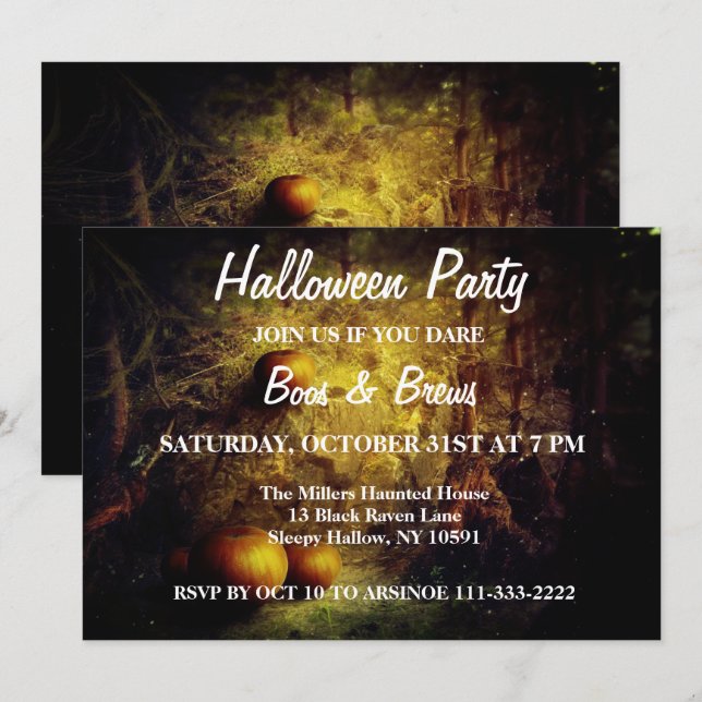Holiday Pumpkin Patch Halloween Party Invitation (Front/Back)