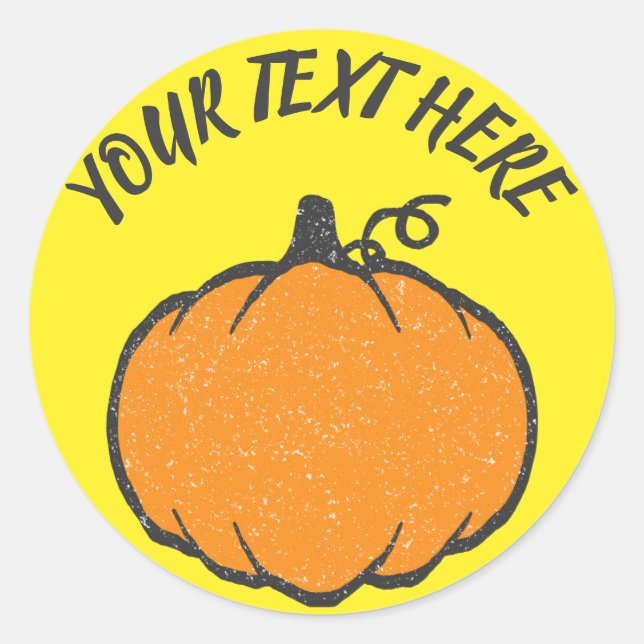 Holiday Pumpkin Vintage Style Drawing Classic Round Sticker (Front)