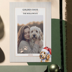 Holiday Pun Watercolor Golden Doodle Foil Card