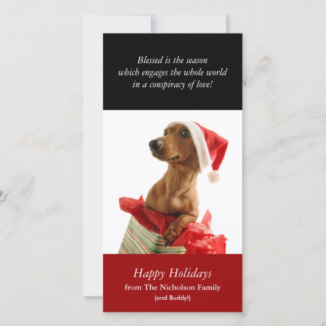 Holiday Puppy Photo Card (Front)