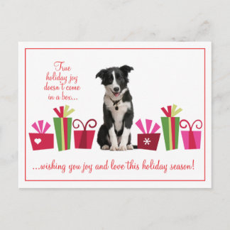 Holiday Puppy with Gifts Postcard