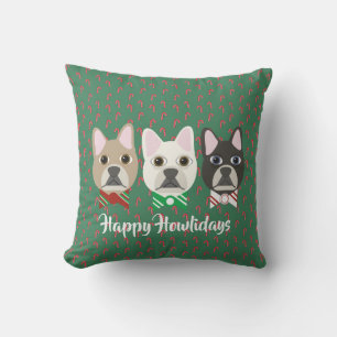 Holiday Pups Candy Cane Cushion