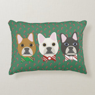 Holiday Pups Candy Cane Decorative Cushion