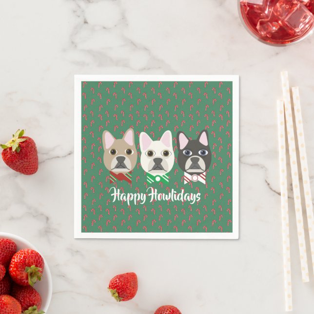 Holiday Pups Candy Cane Napkin (Insitu)