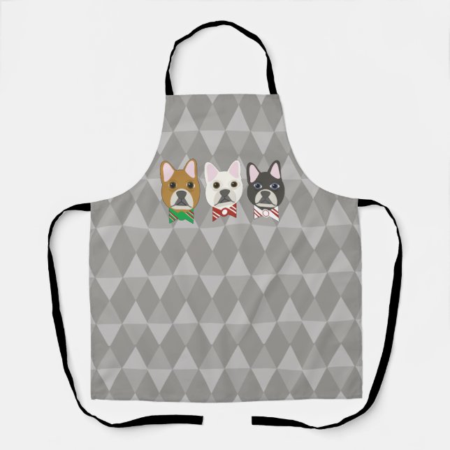 Holiday Pups Gray Diamond Apron (Front)