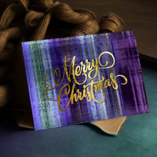 Holiday Purple Plaid Christmas Card