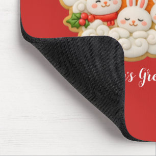 Holiday rabbits mouse mat
