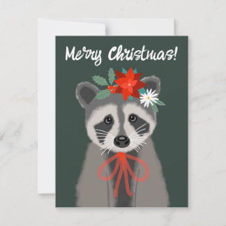 Holiday Racoon Card