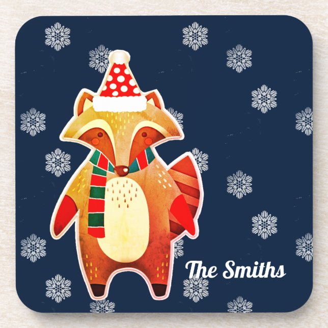 Holiday Racoon Coaster (Front)