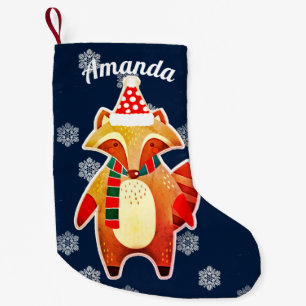 Holiday Racoon Small Christmas Stocking