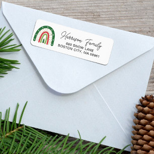 Holiday Rainbow Script Return Address
