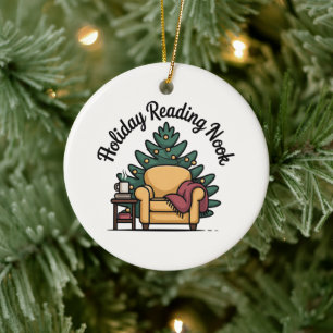 Holiday Reading Nook Tree Keepsake Ceramic Tree Decoration