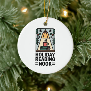 Holiday Reading Nook Tree Keepsake Ceramic Tree Decoration