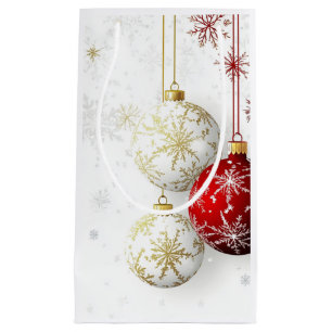 HOLIDAY RED AND GOLD ORNAMENTS #1 Gift Bag