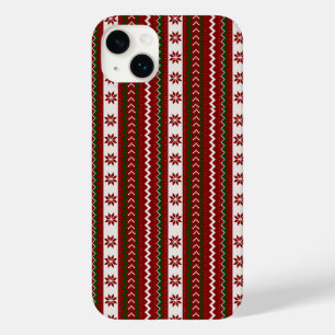 Holiday Red and Green Fair Isle Case-Mate iPhone 14 Plus Case