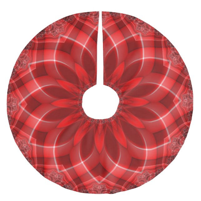 Holiday Red  Brushed Polyester Tree Skirt (Front)