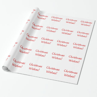 Holiday Red Font Christmas Wishes Wrapping Paper