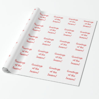 Holiday Red Font Greetings Of The Season Wrapping Paper