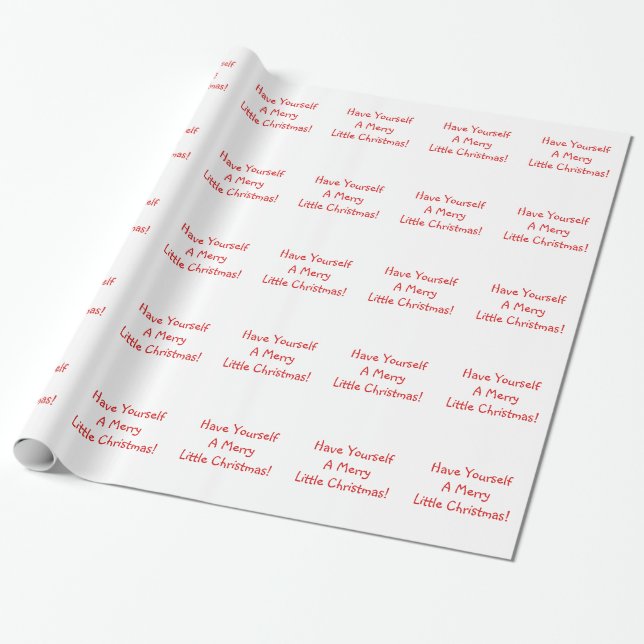 Holiday Red Font Merry Christmas Wishes Wrapping Paper (Unrolled)