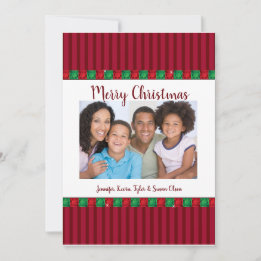 Holiday Red & Green Gems Custom Photo & Greetings