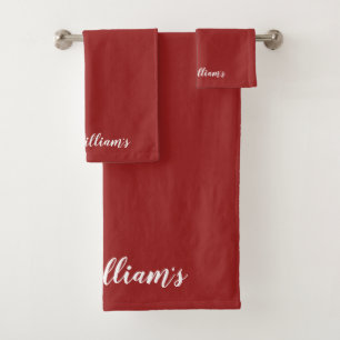 Holiday Red Monogrammed Towel Set