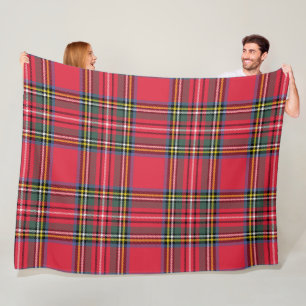 Holiday Red  Plaid  Fleece Blanket