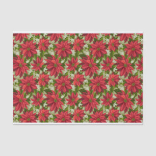 Holiday Red Poinsettia Tissue Paper