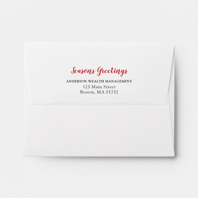 Holiday Red Return address Envelope (Back (Top Flap))